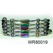 36inch Rainbow Hematite Beads Magnetic Wrap Bracelet Necklace All in One Set
